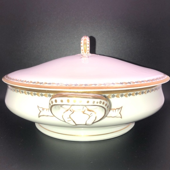 Vintage Haviland France Limoges Soup Tureen Hand Painted Gold Trim MCM - Picture 3 of 14